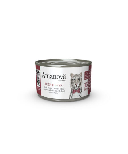 AMANOVA CAT TUNA & BEEF CANS IN BROTH